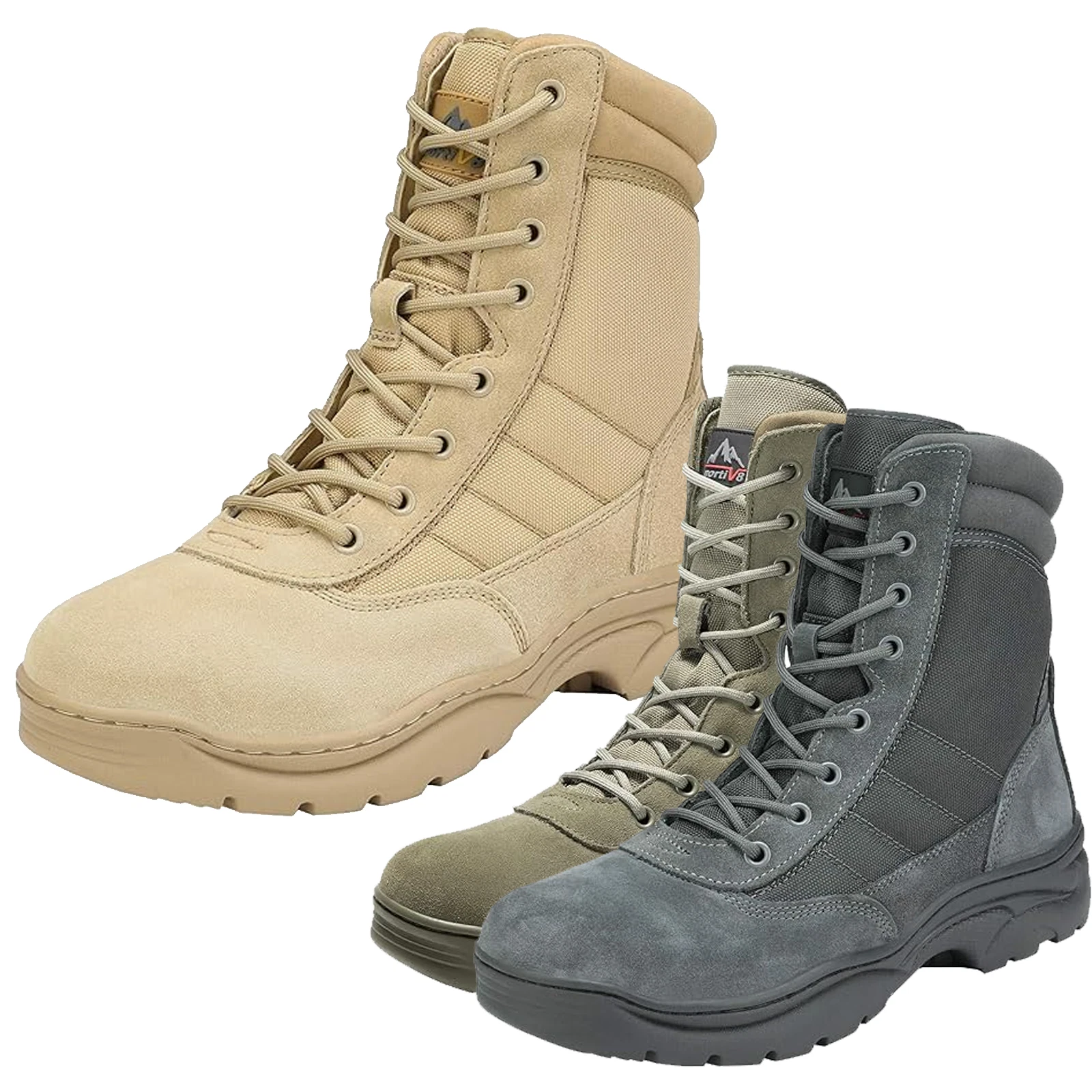 NORTIV 8 Men's Tactical Military Boots Ankle Work Boots Side Zip Hiking Shoes
Opens in a new window