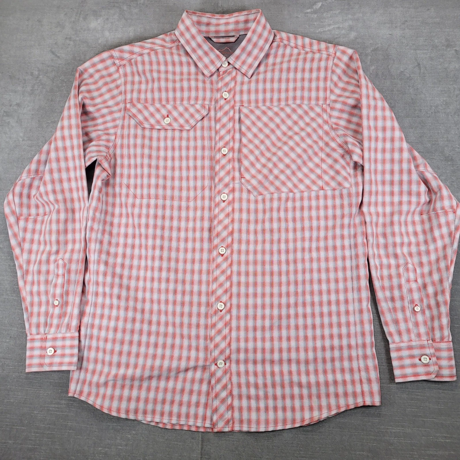 Eddie Bauer Mens Medium Red White Plaid Long Sleeve Button Up Hiking Shirt
Opens in a new window or 