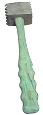 Vintage Plasmetal Meat Tenderizer Mallet Blue Teal Marble Handle