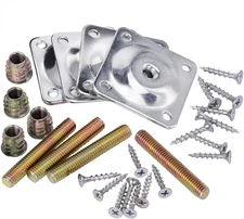 4PCS Leg Mounting Plates with Screws for Sofa Couches Tables Furniture Legs Brac