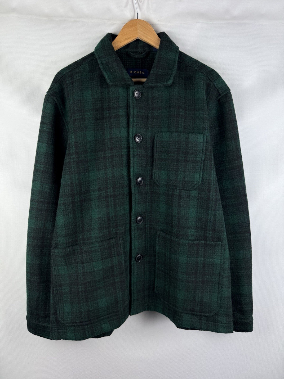 Chaqueta de abrigo Piombo a cuadros para hombre talla XL