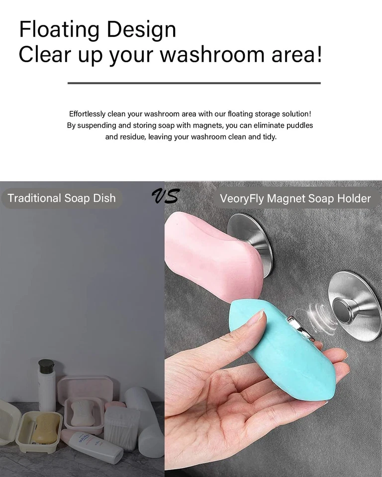 Магнитные предохранители для мыла из нержавеющей стали для настенного душа 2 шт. - Изображение 3 из 4