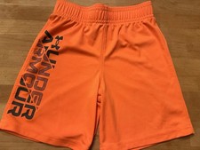 Under Armour Kids Athletic Shorts Orange; Size 4
