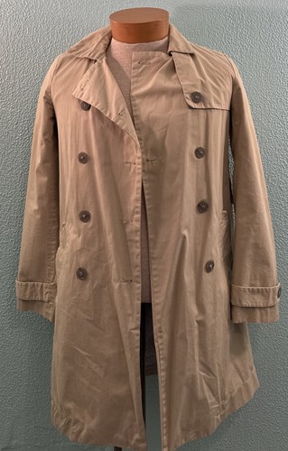Lacoste Size S Small 34 women cotton trench coat jacket beige