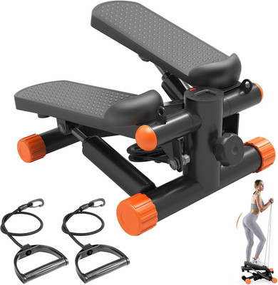 Mini Stair Stepper with Resistance Bands, Hydraulic Home Stepper Machine, 300 LB