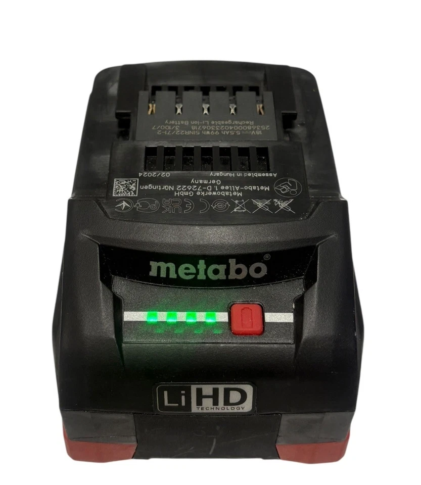 Batería de iones de litio METABO 18V LiHD Technology 5,5 AH nueva caja abierta Foto 2 de 4