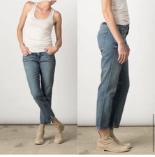 AMO Womens Jeans 26 Kate Girl Crush Blue Vintage Wash Straight Leg Made in USA