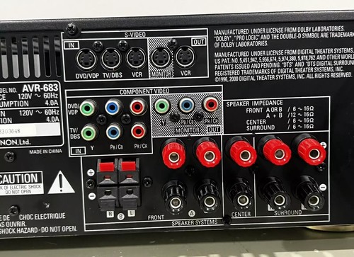 AV Receiver Denon AVR-683 Surround 5 Channel Stereo 120V 60Hz 4.0A in Black - Picture 10 of 13