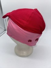 Vintage GYMBOREE Pink Sun Hat Neck Cover And Bill with Flowers 6 months