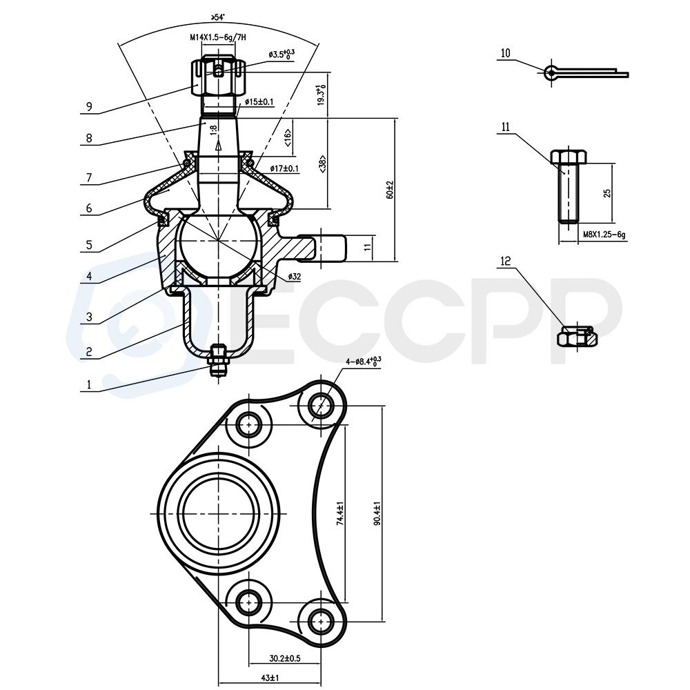 Fits 1984-1988 Toyota Pickup RWD 8x Front Ball Joints Sway Bars Center Link Part