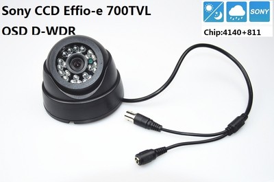 Security 1/3'' Sony Effio CCD 700TVL Lens 3.6mm IR 20m OSD Menu CCTV Dome Camera