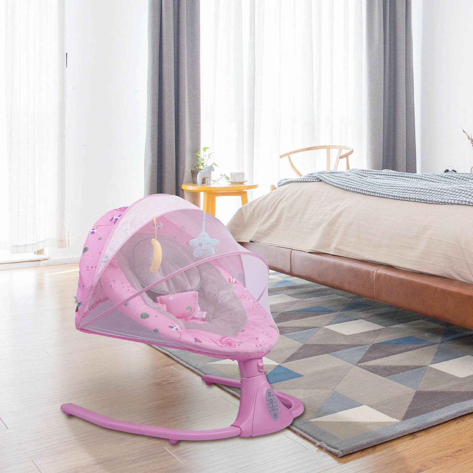 Electric Baby Swing Cradle Rocker Chair Bouncer Seat Infant Music Seat & Remote!