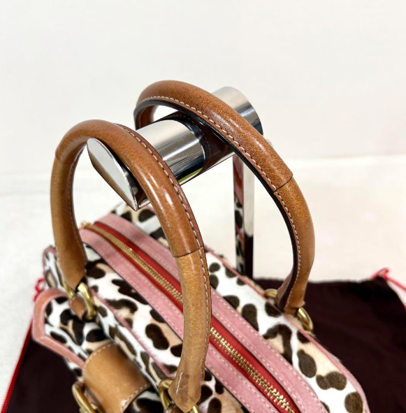 バッグ Coach Unborn Carf Soho Leopard Bag Authentic Rare COACH Unborn Carf Leopard Turn Lock Hand Bag