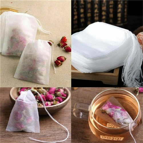 200Pcs Empty TEABAGS Non Woven String Heat Seal Filter Paper Herb Loose Tea Bags - Picture 4 of 11