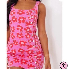 PrettyLittleThing Denim Floral Mini Dress