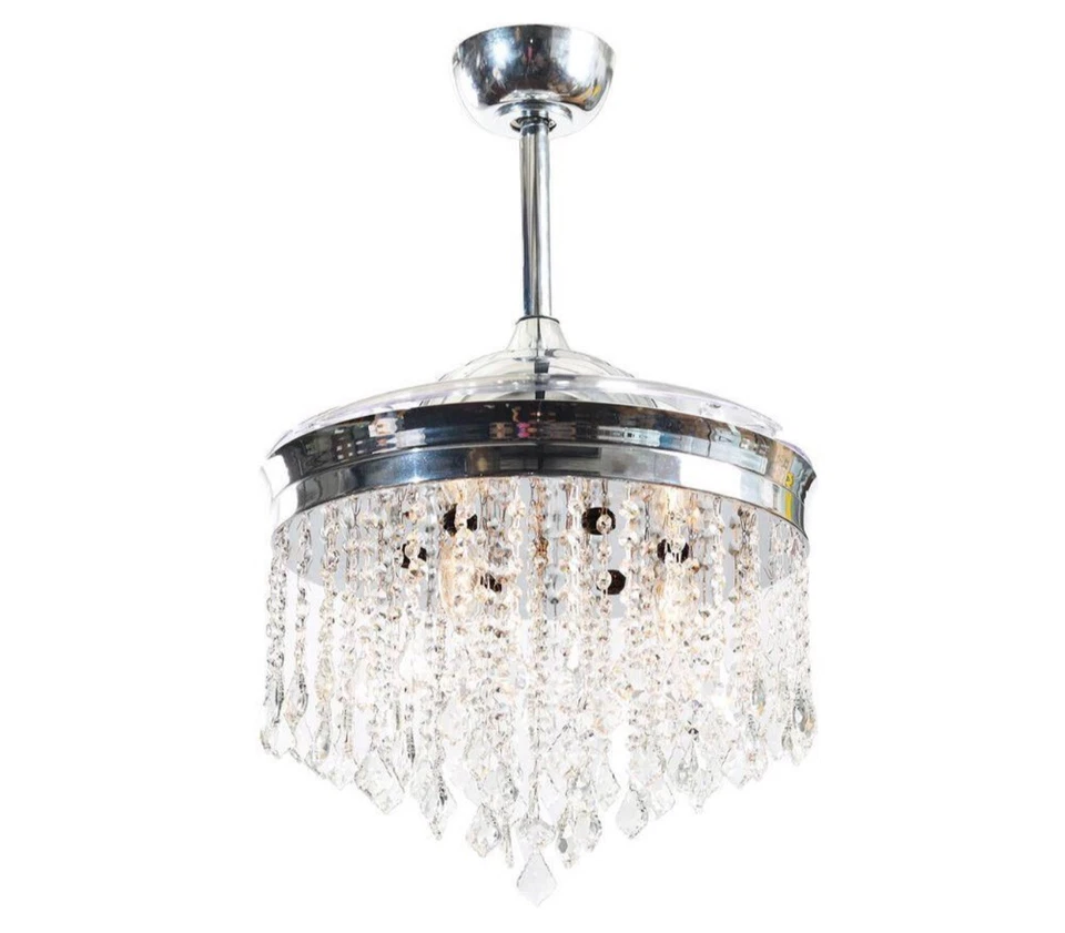 matrix decor 42 in. Indoor Chrome Retractable Chandelier Ceiling Fan with Light - Image 4 of 4