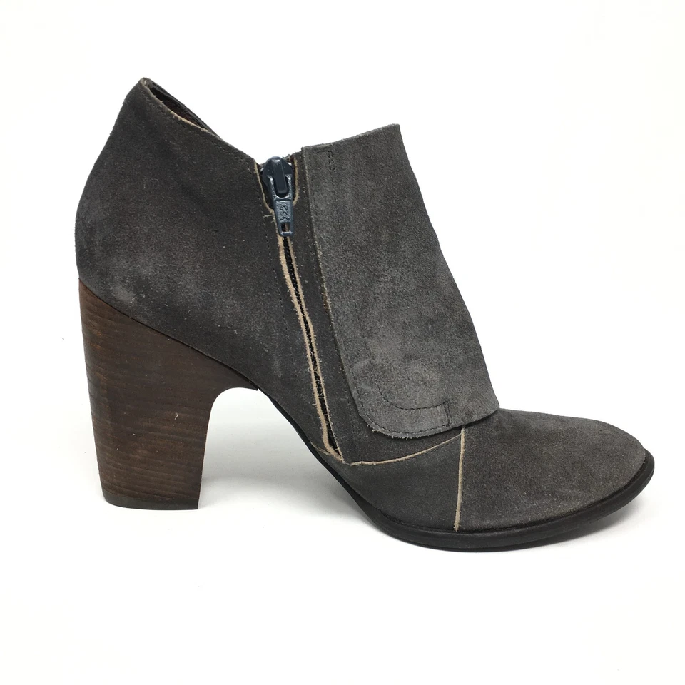 Coclico Ankle Boots Booties Shoes Womens Size 7.5-8 US 38 EU Gray Suede Zip Up - Image 4 of 4