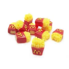 10Pcs Dollhouse Resin McDonald’s Fries 1:6 Miniature Chips Accessories