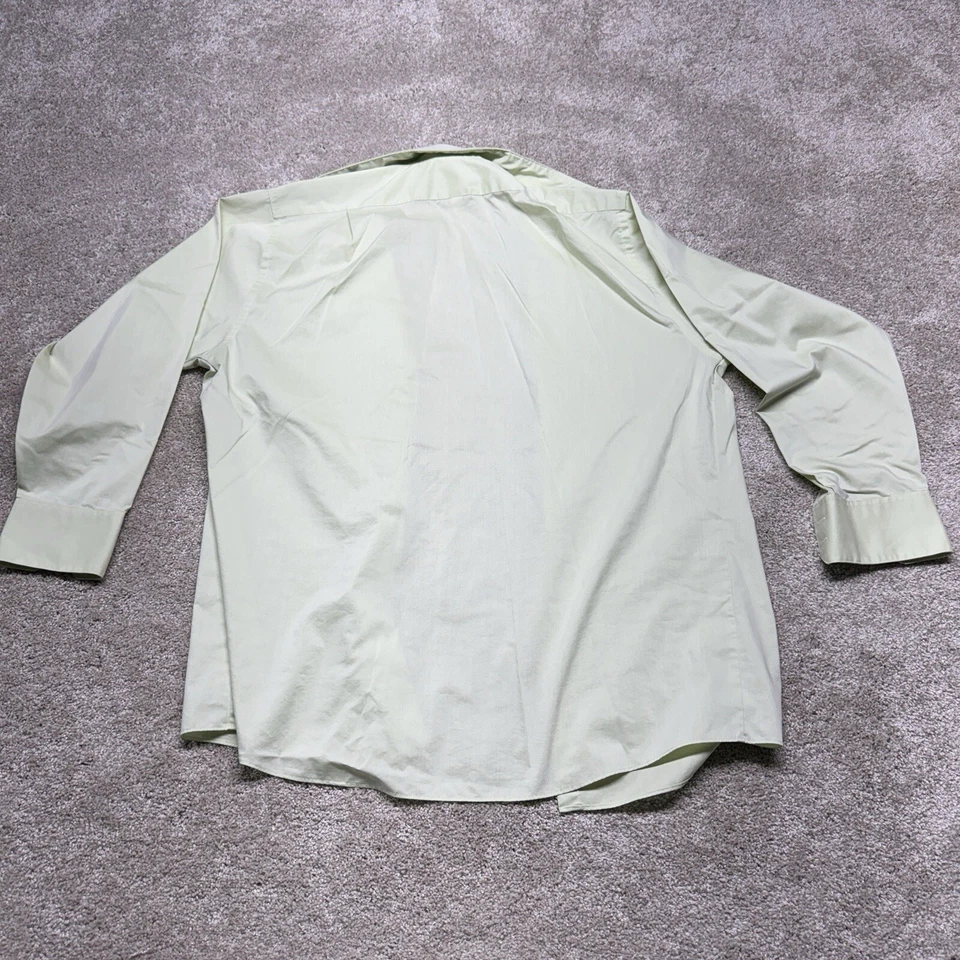 Camisa de vestir Van Heusen para hombre verde claro liso sin arrugas 16-16 1/2 32/33 Foto 4 de 4