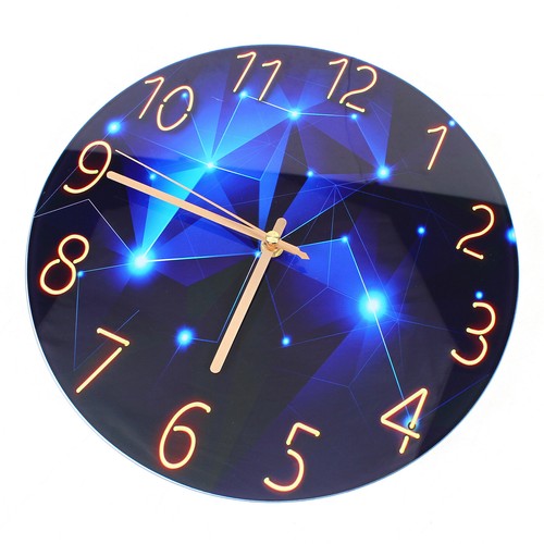 Diamond Large Wall Clock Blue Round Interior Modern Decorative Silent Wall Clock - Picture 4 of 7