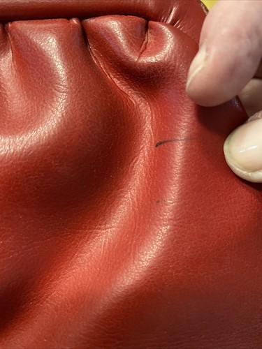 Leather Vintage 1960s Era Double Lock Cherry Red Clutch Bag Purse - Picture 10 of 17