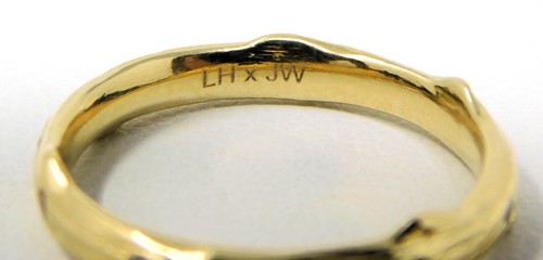 14 kt Gelbgold Ewigkeitsring Baum Zweig/Rebe Motiv Diamant Band Größe 6 B6698 - Bild 5 von 6