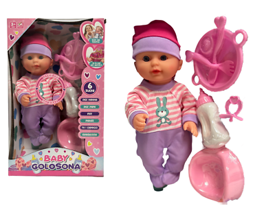 Bambola che Beve e fa Pipì Bambola cm 30 Parlante con Vasino