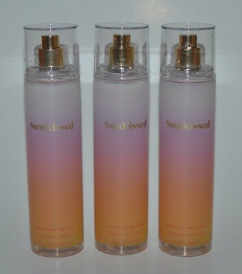 3 NEW BATH & BODY WORKS SUNKISSED FINE FRAGRANCE MIST SPRAY 8 OZ ORANGE VANILLA