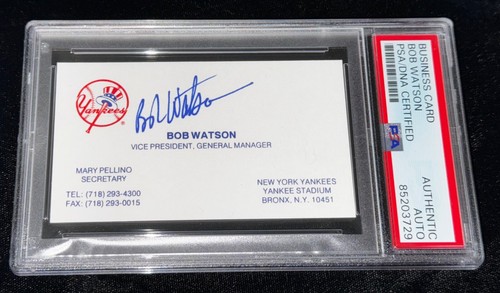 Bob Watson "Yankees GM 1996 WS Champs" Signed Autographed Auto Business Card PSA