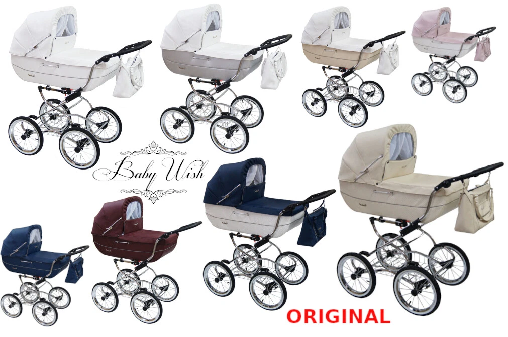 BABY FASHION RENEE CLASSIC 2IN1, 3IN1 RETRO PRAM GONDOLA STROLLER CAR SEAT