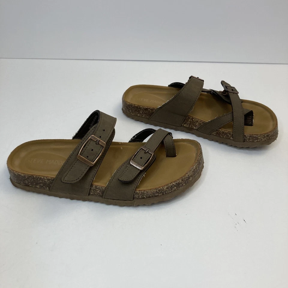Steve Madden Little Girls Juniors Bartlet Slide Sandals Brown Size 13 - Image 3 of 4