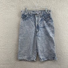 80s Vintage Denim Shorts 4 6 26 27 Womens Acid Wash High Waisted Long Retro