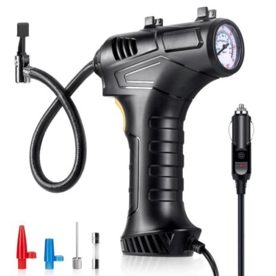 Tragbarer Reifenfüller Auto Luftkompressor LED 120PSI 12V 3 Düsen