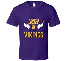 Locked On Vikings Football T Shirt (all Styles And Colors Available)