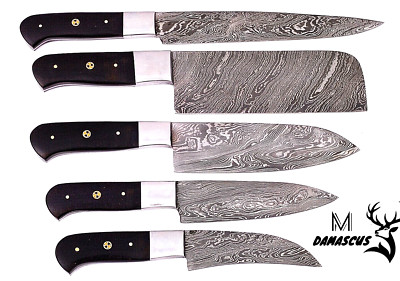 KITCHEN KNIFE CHEF SET - HAND FORGED DAMASCUS STEEL BLADE - HAND MADE KNIVES 85