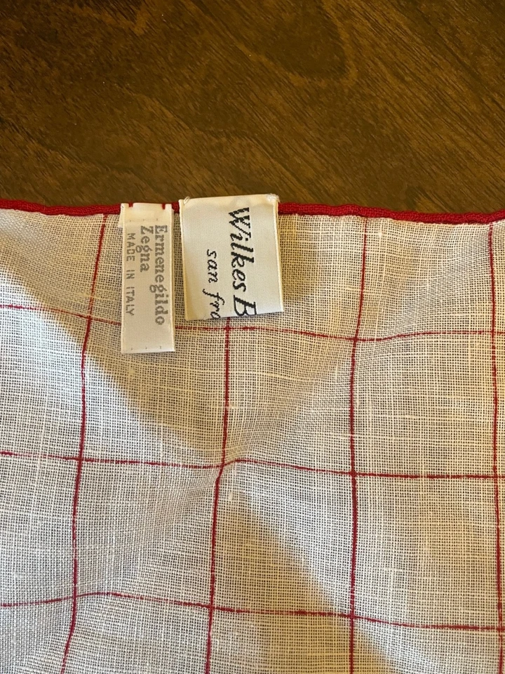 Cuadrado de bolsillo Ermenegildo Zegna para Wilkes Bashford 100 % lino hecho en Italia usado en excelente estado Foto 2 de 4