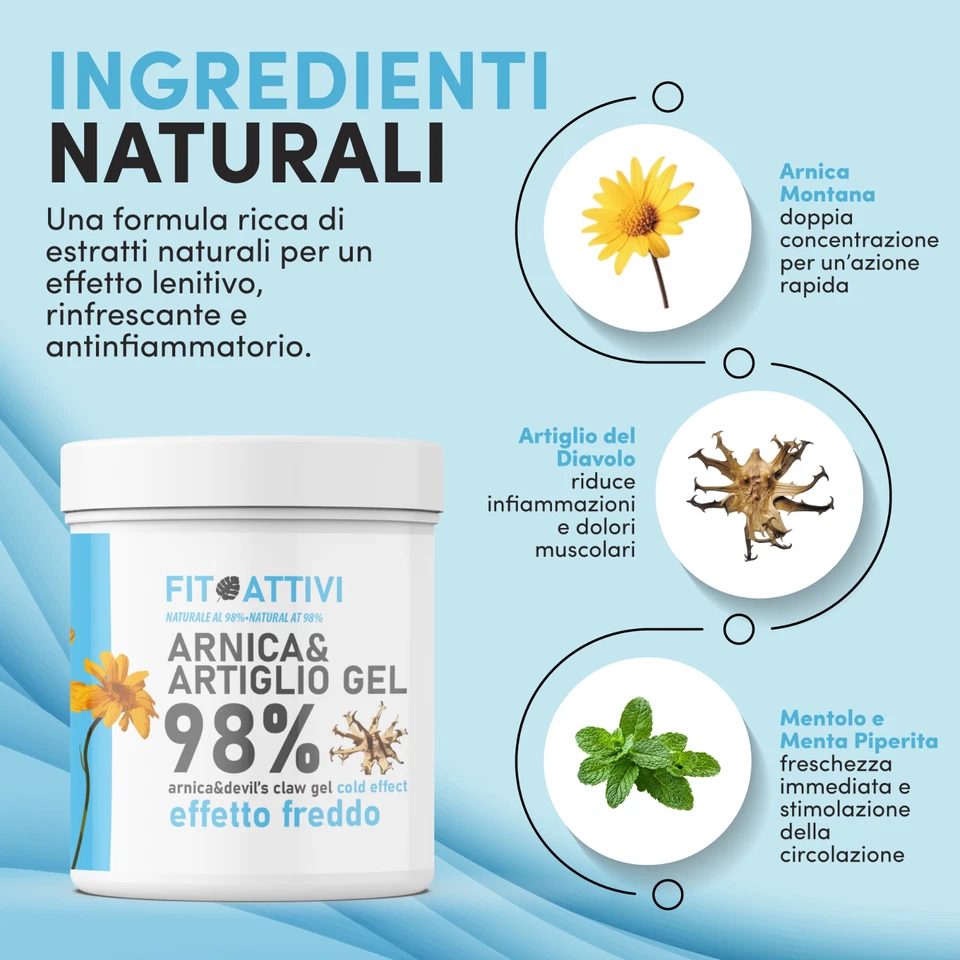Arnica e Artiglio Effetto Freddo 98% Gel 3x550ml FITOATTIVI - Immagine 3 di 4