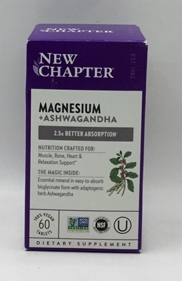 Exp 5/26 New Chapter Magnesium Ashwagandha 60 Count Exp 5/26