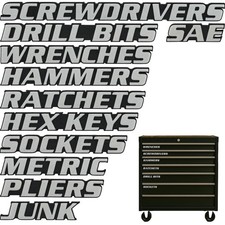 Magnetic Toolbox Drawer Labels 3D White Tags for Tool Organizer 11 Pieces