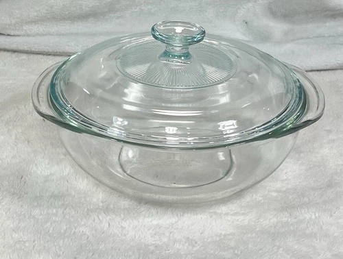 Vintage Clear Glass Pyrex 2 Quart Dish 024 w/Pyrex Lid
