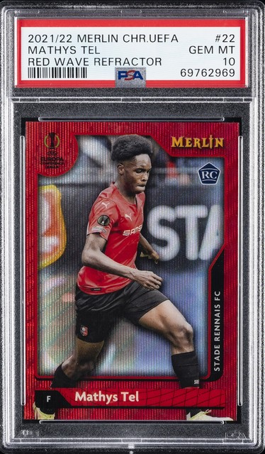 2021-2022 TOPPS MERLIN CHROME UEFA LEAGUE #22 MATHYS TEL 1/5 PSA 10