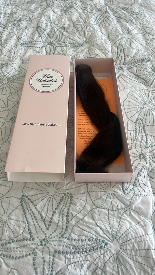 Extensión cola de caballo marrón oscuro 14 pulgadas de largo Foto 4 de 4