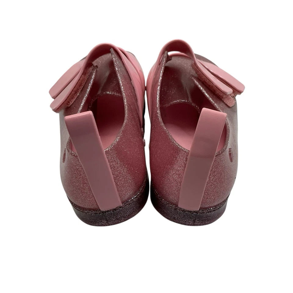 Mini Melissa Beach Girls Pink Slip On Glitter Shoe Jelly Size 11- 28/29 - Image 4 of 4