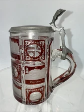 Rare Antique Biedermeier Beer Stein Lid Bohemian around 1830 #12517