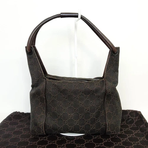 Gucci Sac à Main GG Supreme Toile Cuir Marron Foncé avec Rangement Sac Tote Bag