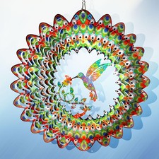 Hummingbird Wind Spinner for Yard and Garden,12in Wind Spinners Outdoor Hummi...