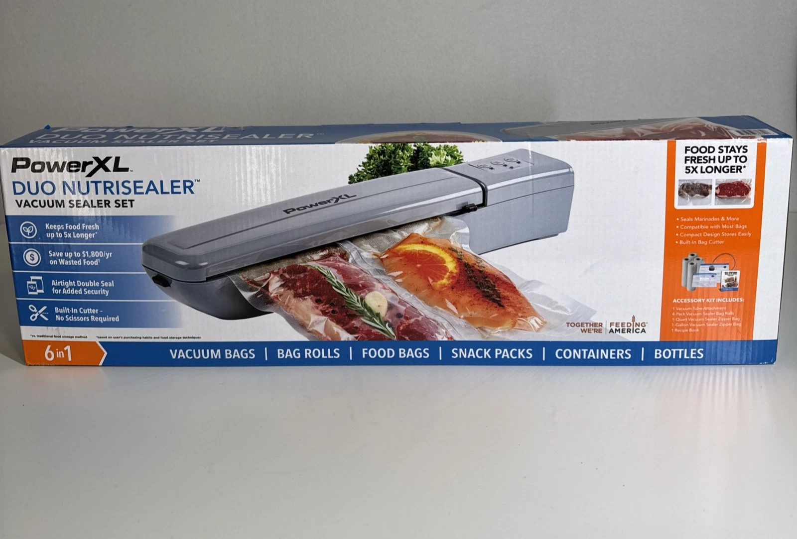 PowerXL Duo NutriSealer Vacuum Sealer Set NIB + Bags & Accessories
Opens in a new window or tab
