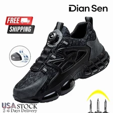 Mens Safety Trainers Safety Shoes Steel Toe Trainers Work Shoes Rotary Button US