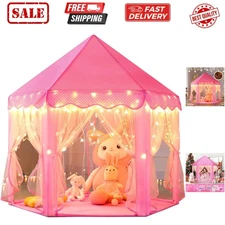 Princess Castle Play Tent for Girls - Large 55'' x 53'' Playhouse with Star L...