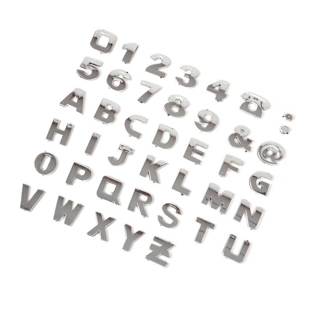 40stk 3D Auto DIY Metallic Alphabet Buchstaben Nummer Abzeichen Aufkleber yewho